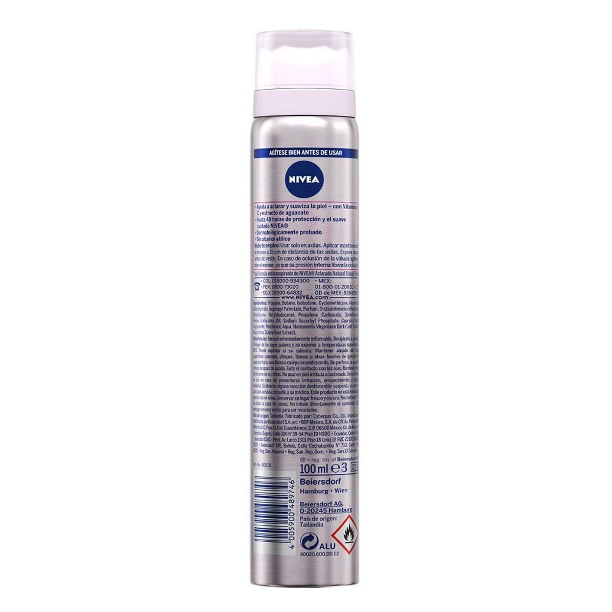 NIVEA - Desodorante Aerosol Nivea Serum Extra Aclarante X 100ml