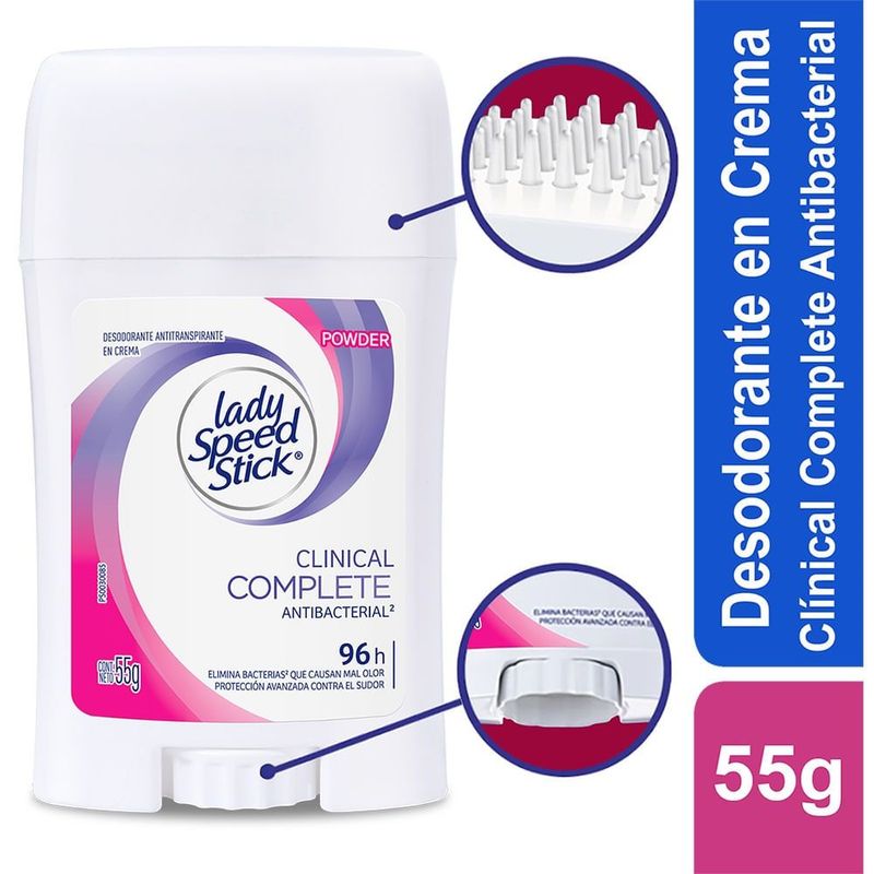 LADY SPEED STICK - Desodorante Mujer Lady Speed Stick Clinico Antibacterial 55g