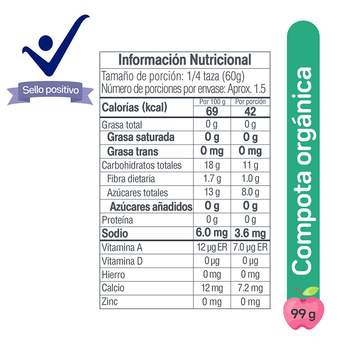 BABY EVOLUTION - Compota Baby Evolution Manzana Pera 99gr