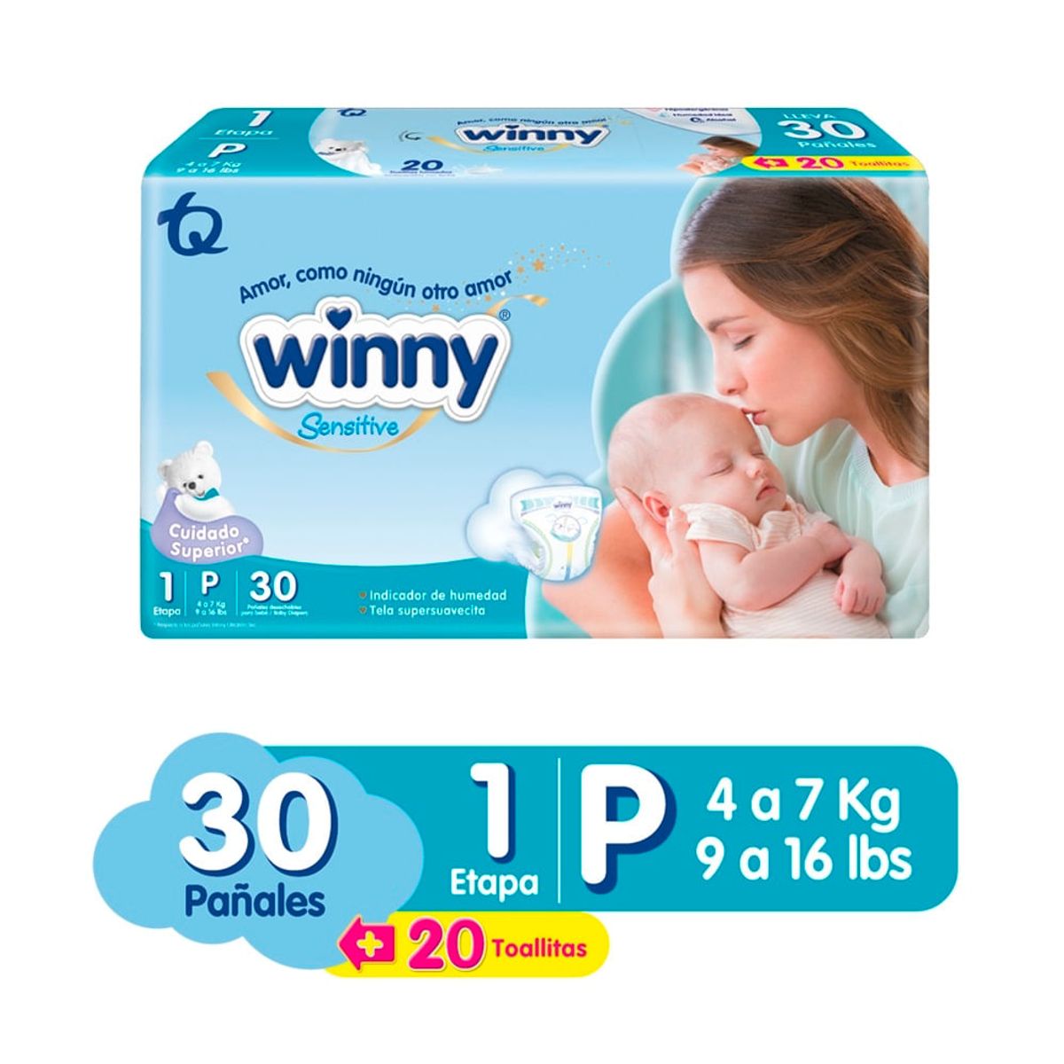 WINNY - Pañal Winny Sensitive Etapa 1 X 30und + 20 Toallitas