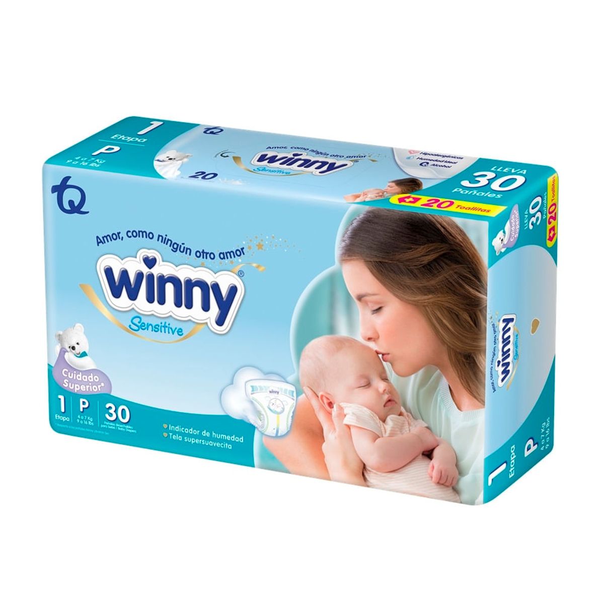 WINNY - Pañal Winny Sensitive Etapa 1 X 30und + 20 Toallitas
