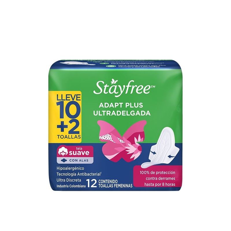 STAYFREE - Toalla Higienica Stayfree Adapt Plus Ultradelgada X 12und