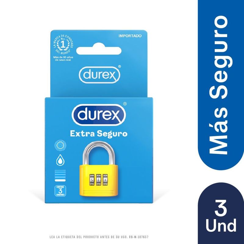 DUREX - Condones Durex Extra Seguro X 3und