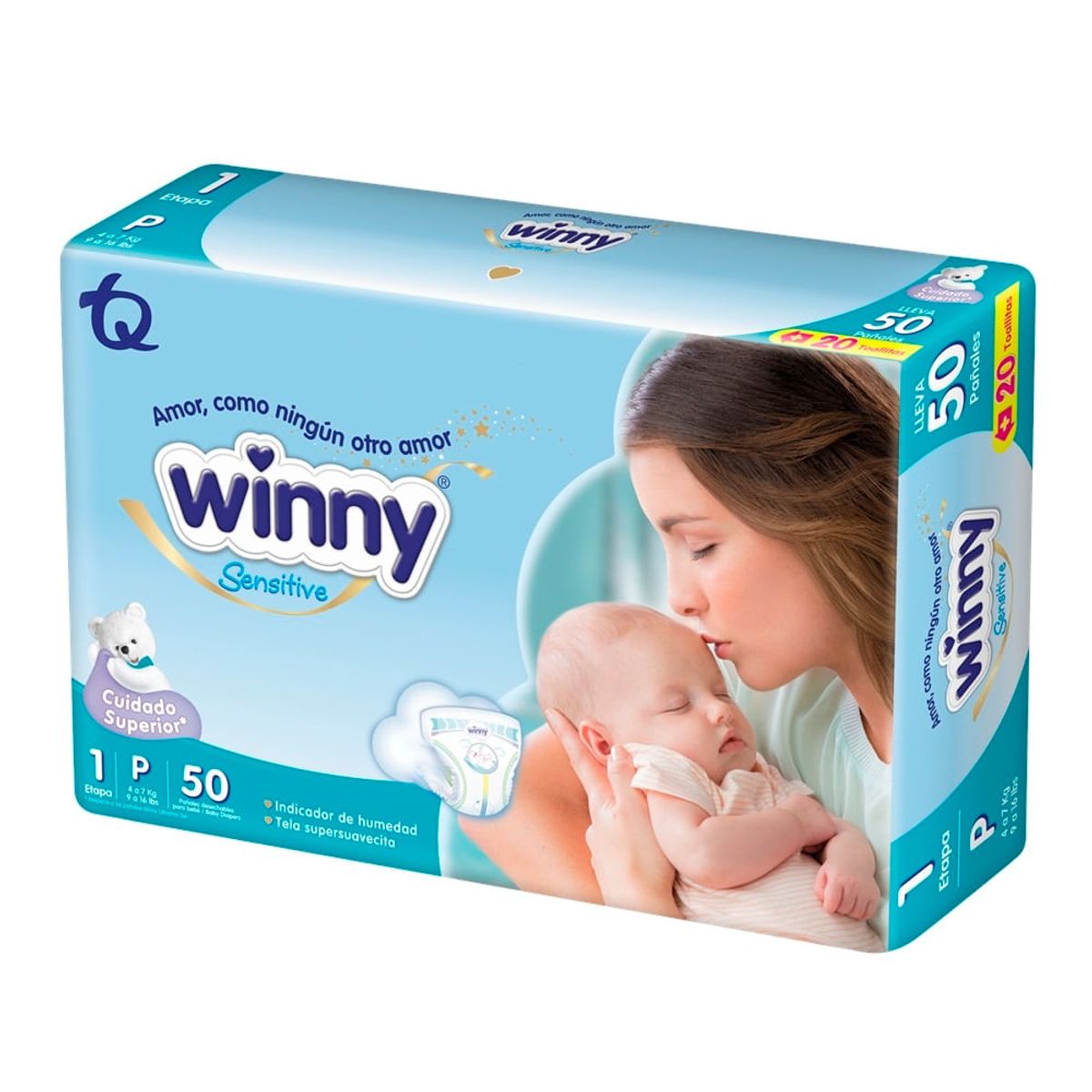 WINNY - Pañal Winny Sensitive Etapa 1 X 50und + 20 Toallitas