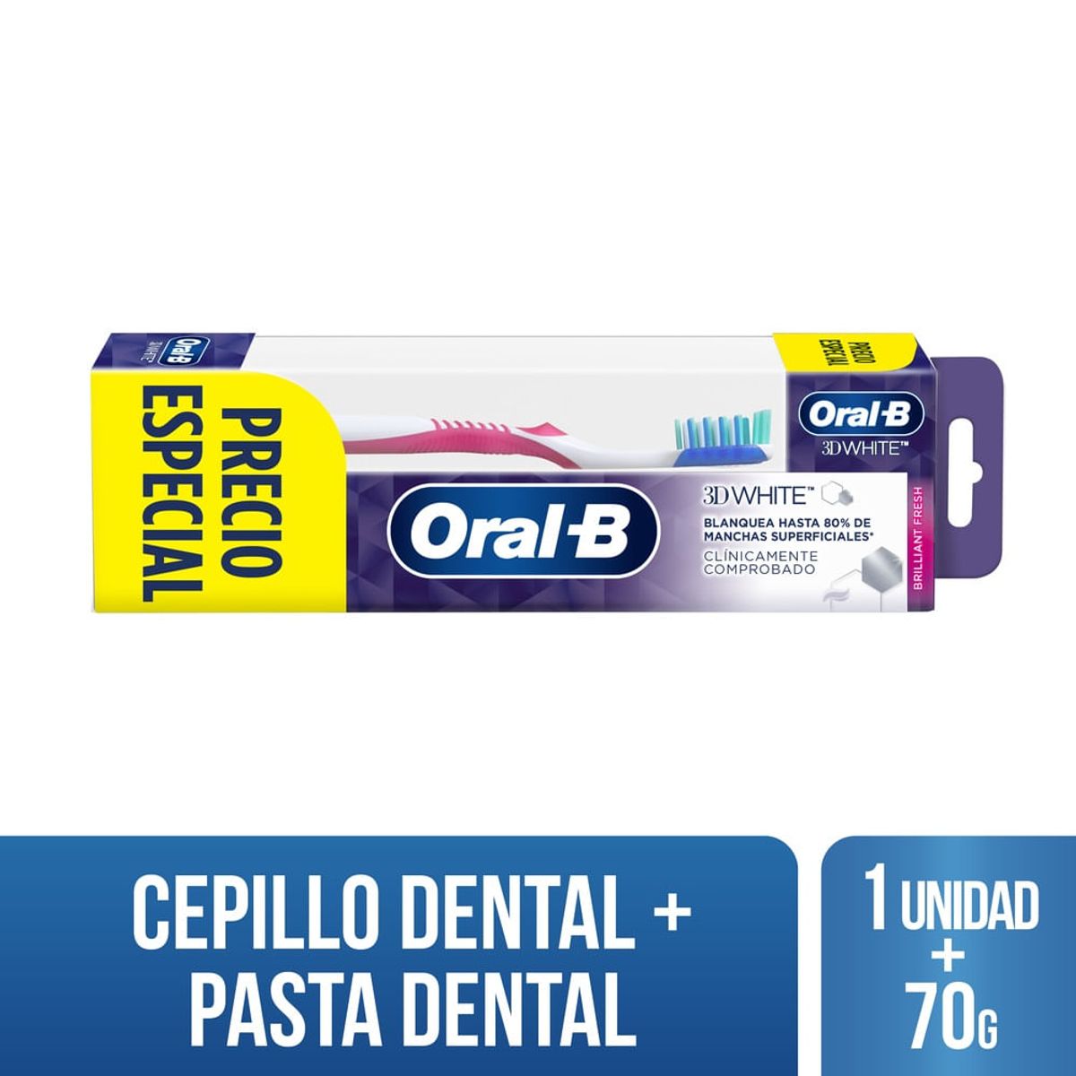 ORAL B - Oferta Crema Dental Oral-b 3d White X 70g + Cepillo