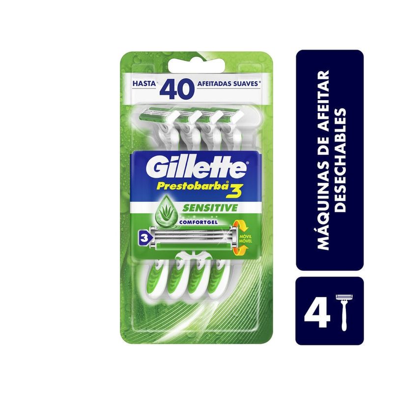 GILLETTE - Maquina Afeitar Gillette Prestobarba Sense Care X 4und