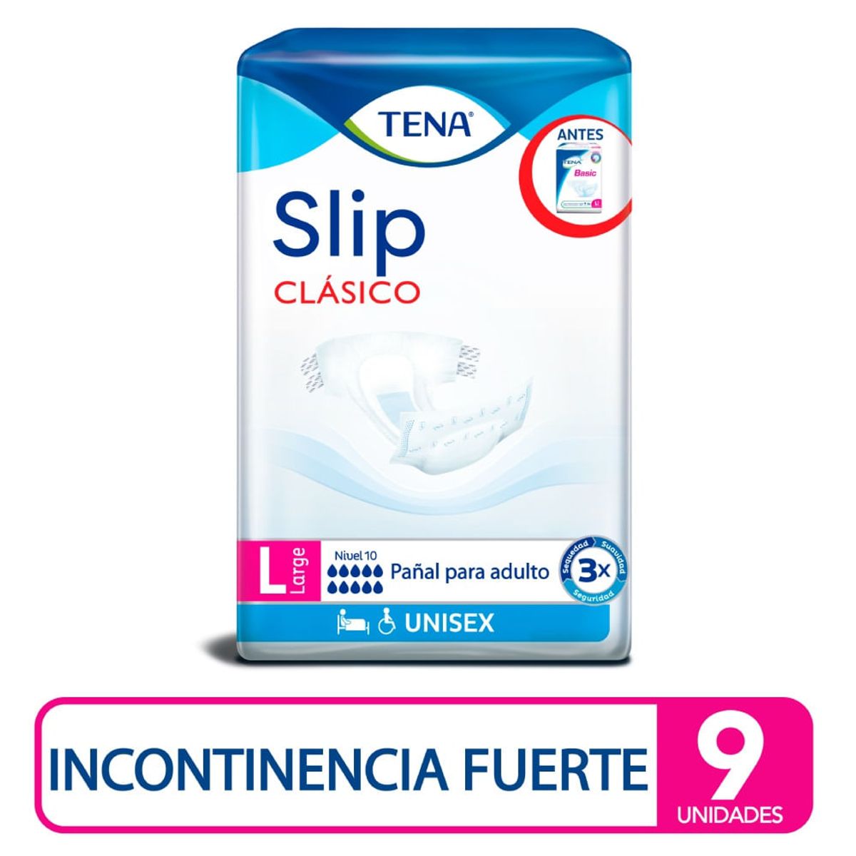 TENA - Pañal Tena Slip Clasico Large X 9und