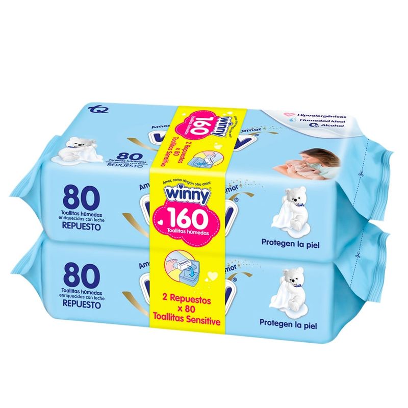 WINNY - Winny Toallas Humedas Sensitive X 160uni