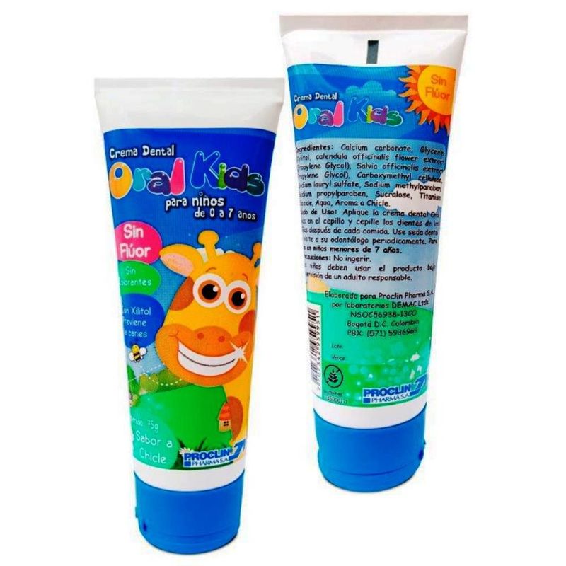 GENERICO - Crema Dental Oral Kids Sin Fluor X 75g