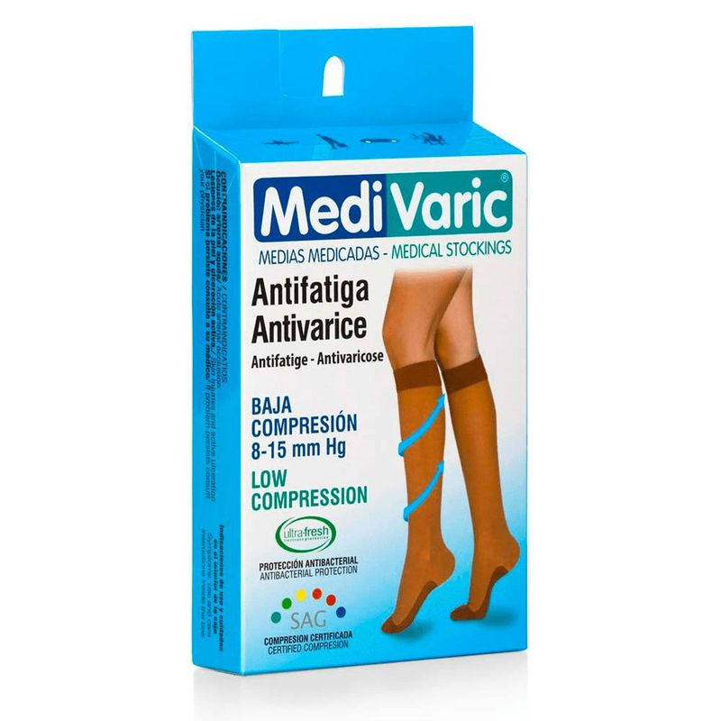 MEDIVARIC - Media Dama Rodilla 8-15 Mmhg Medivaric Transparente Talla M