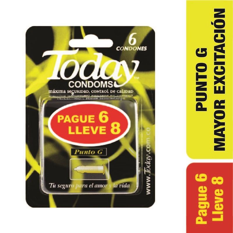 TODAY - Oferta Condones Today Punto G Pague 6 Lleve 8