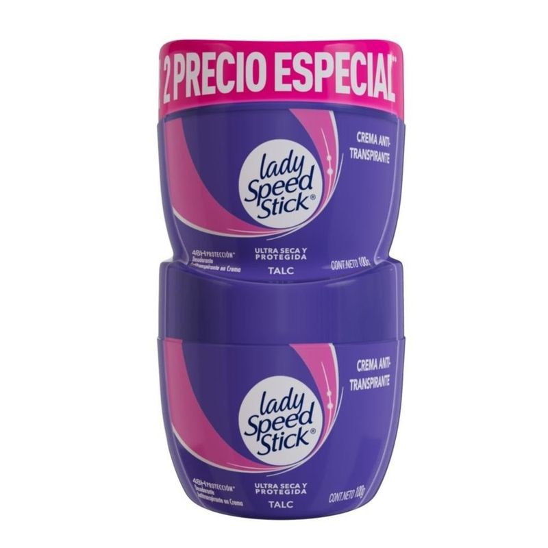 LADY SPEED STICK - Desodorante Mujer Lady Speed Stick Pote 24/7 Talc 100g x2.---