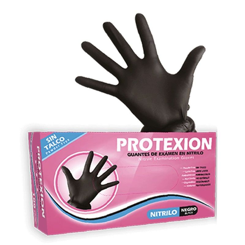 GENERICO - Guantes Protexion Nitrilo M Negro X 100und