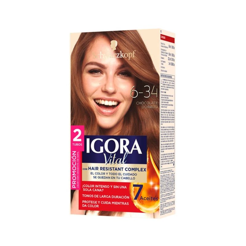 IGORA - Tinte Igora Vital Permanente 6-34 Chocolate Dorado Dt
