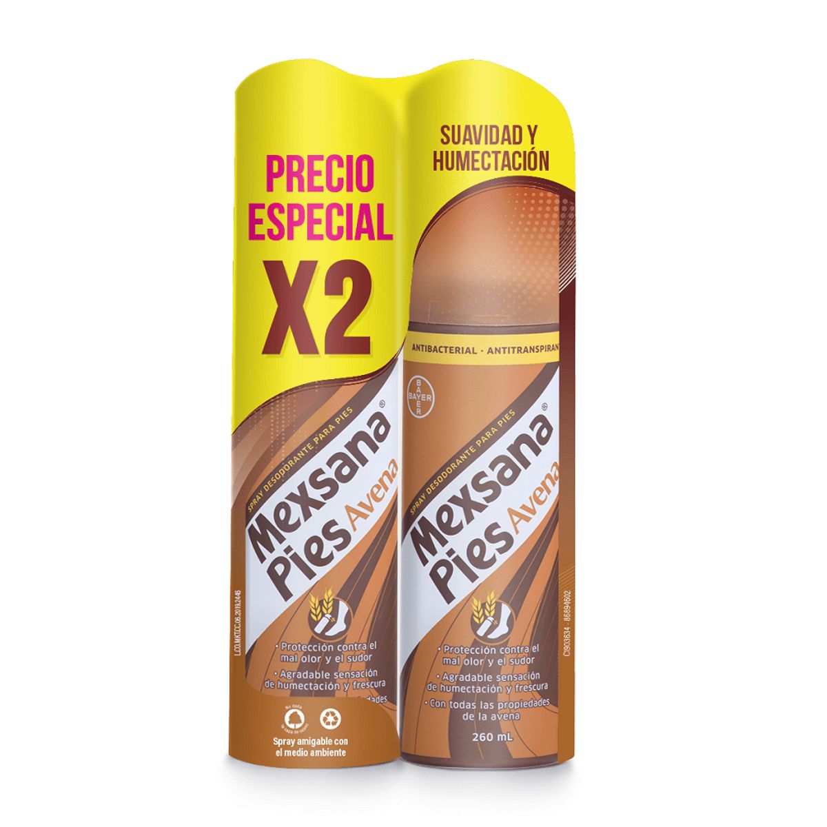 GENERICO - Mexsana Avena Spray Desodorante Para Pies X 2und X 260ml