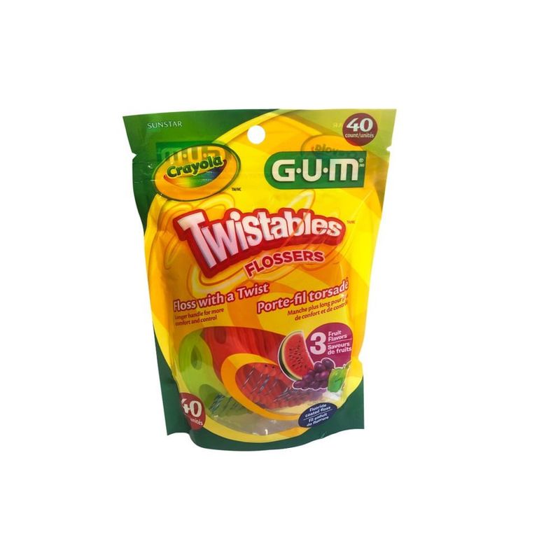 GUM - Flossers Gum Twistables Sabor Frutas X 40und