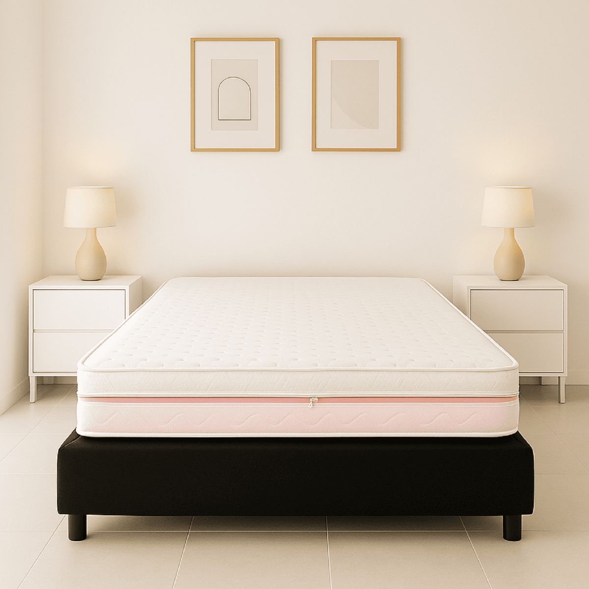 ESTILO Y CONFORT - Colchoneta 100x190x15 Jackard blanco