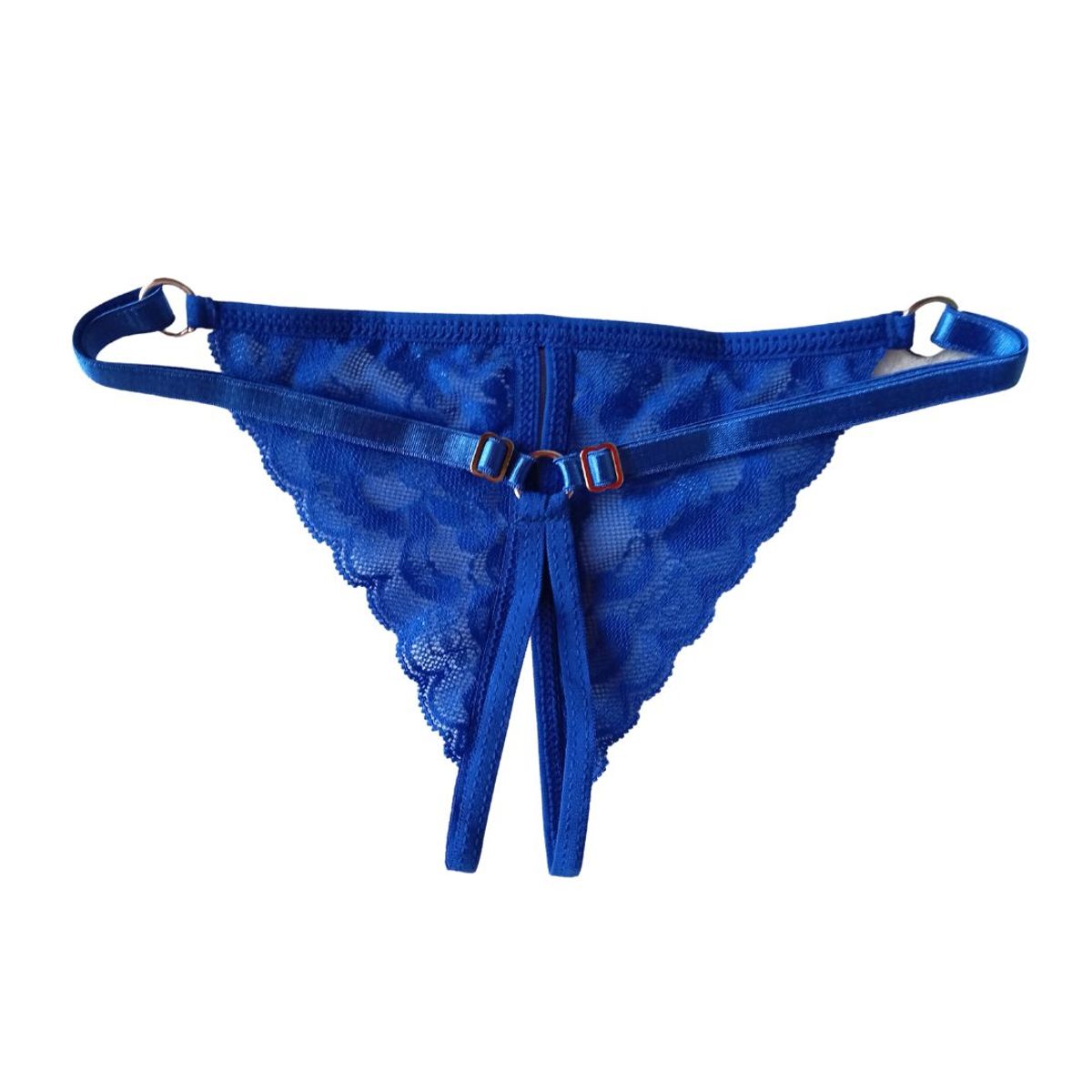 GENERICO - Tanga francesa en encaje para mujer Azul rey Talla única