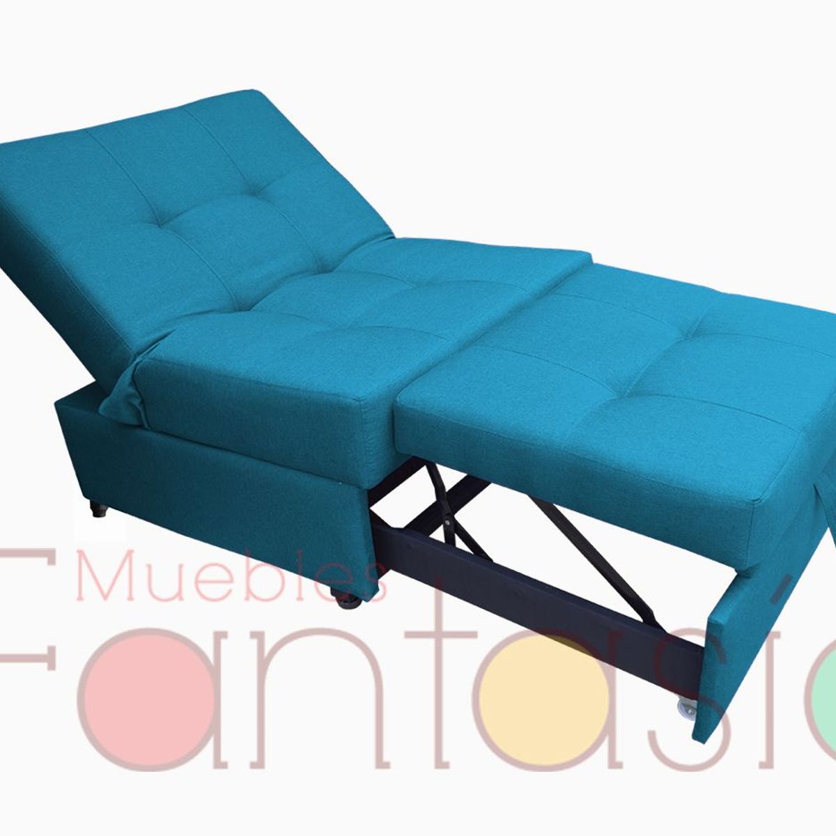 MUEBLES FANTASIA - Sofa cama Aleman sin brazos 90cm Turquesa Muebles fantasía