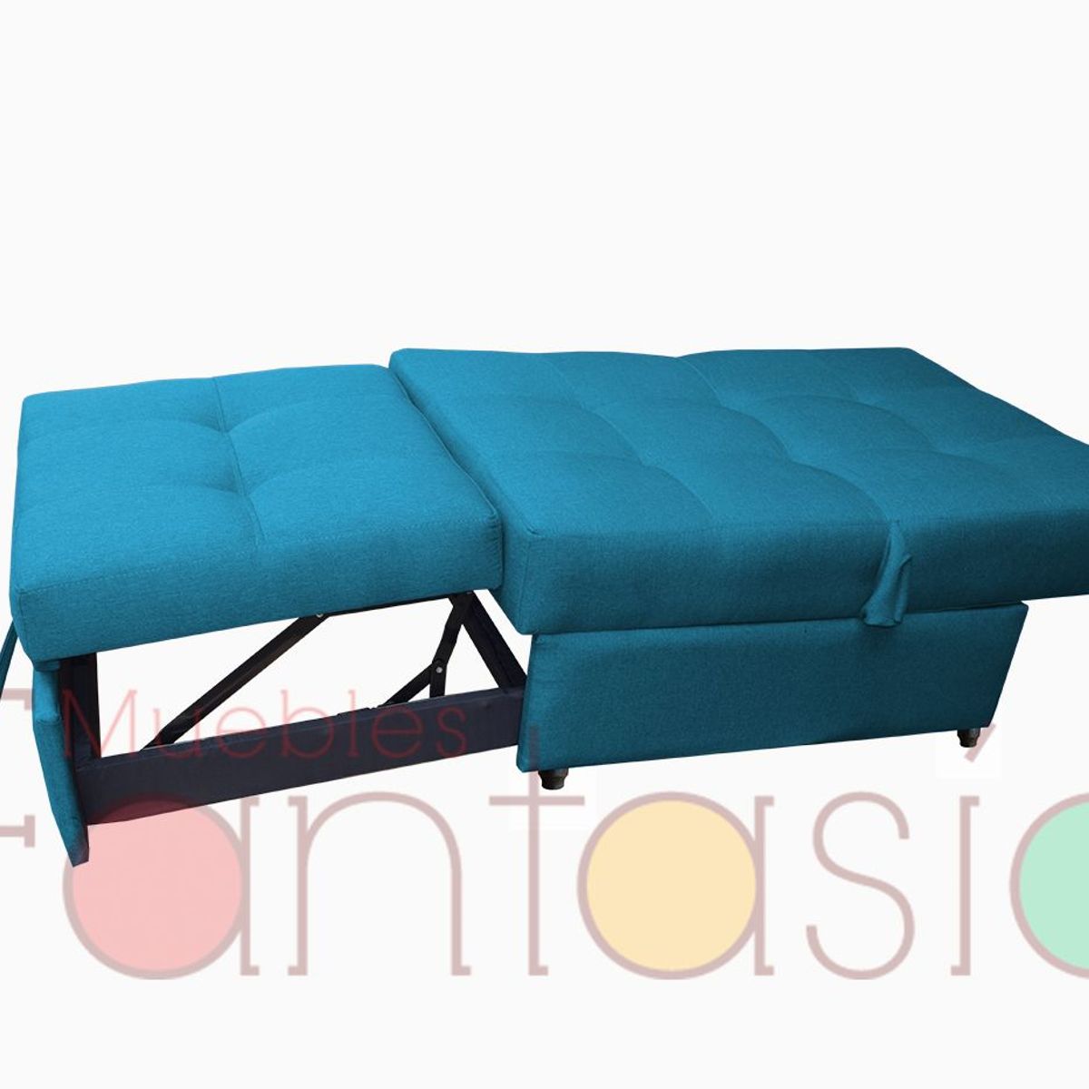 MUEBLES FANTASIA - Sofa cama Aleman sin brazos 90cm Turquesa Muebles fantasía