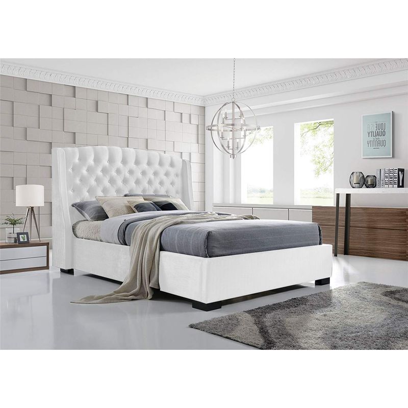 EKONOMODO COLOMBIA - Base cama con Espaldar King en pino Italia Blanco 200x200 cm