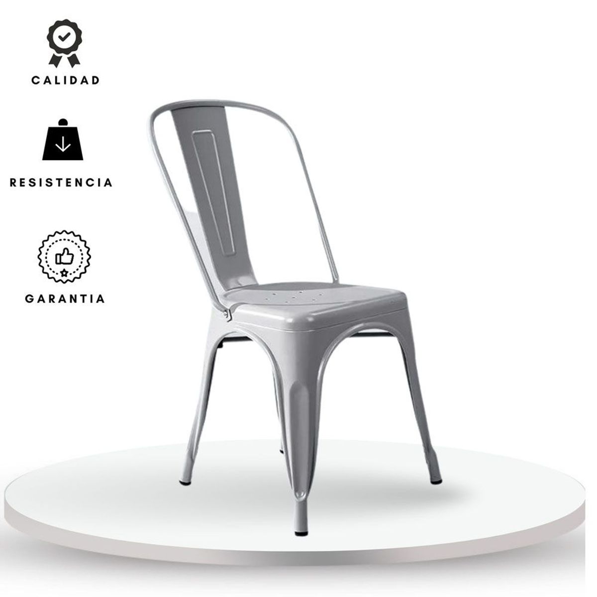 EKONOMODO COLOMBIA - Silla Comedor Turca Gris Plata