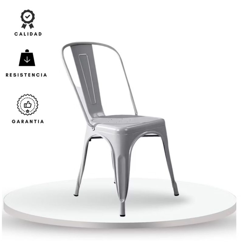 EKONOMODO COLOMBIA - Silla Turca Gris Plata x 2