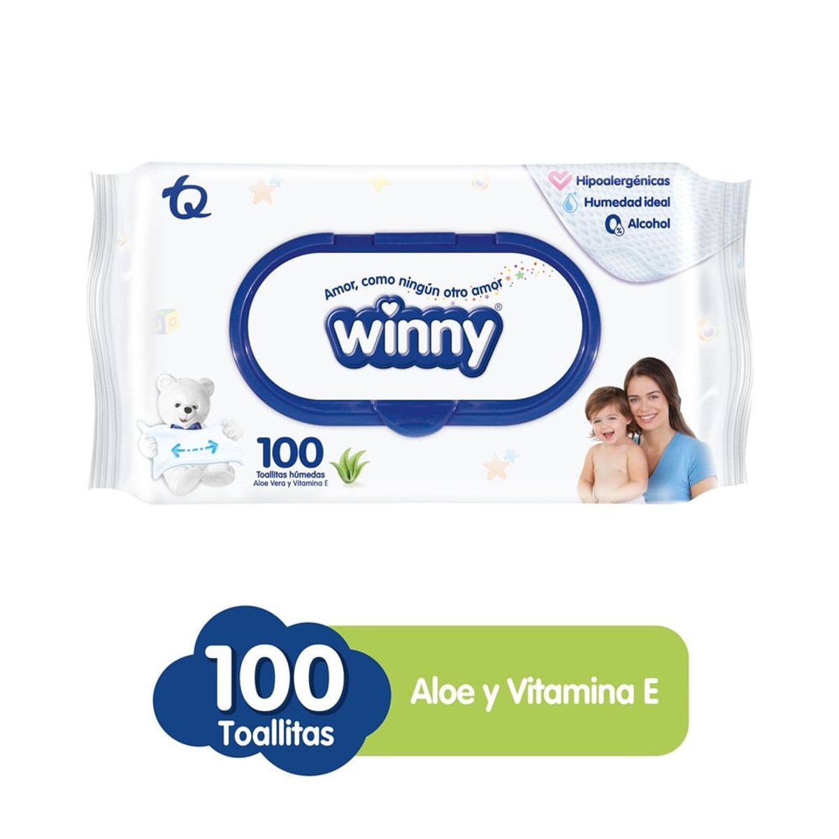 WINNY - Oferta Winny Toallas Humeda Aloe Y Vitamina E X 100und
