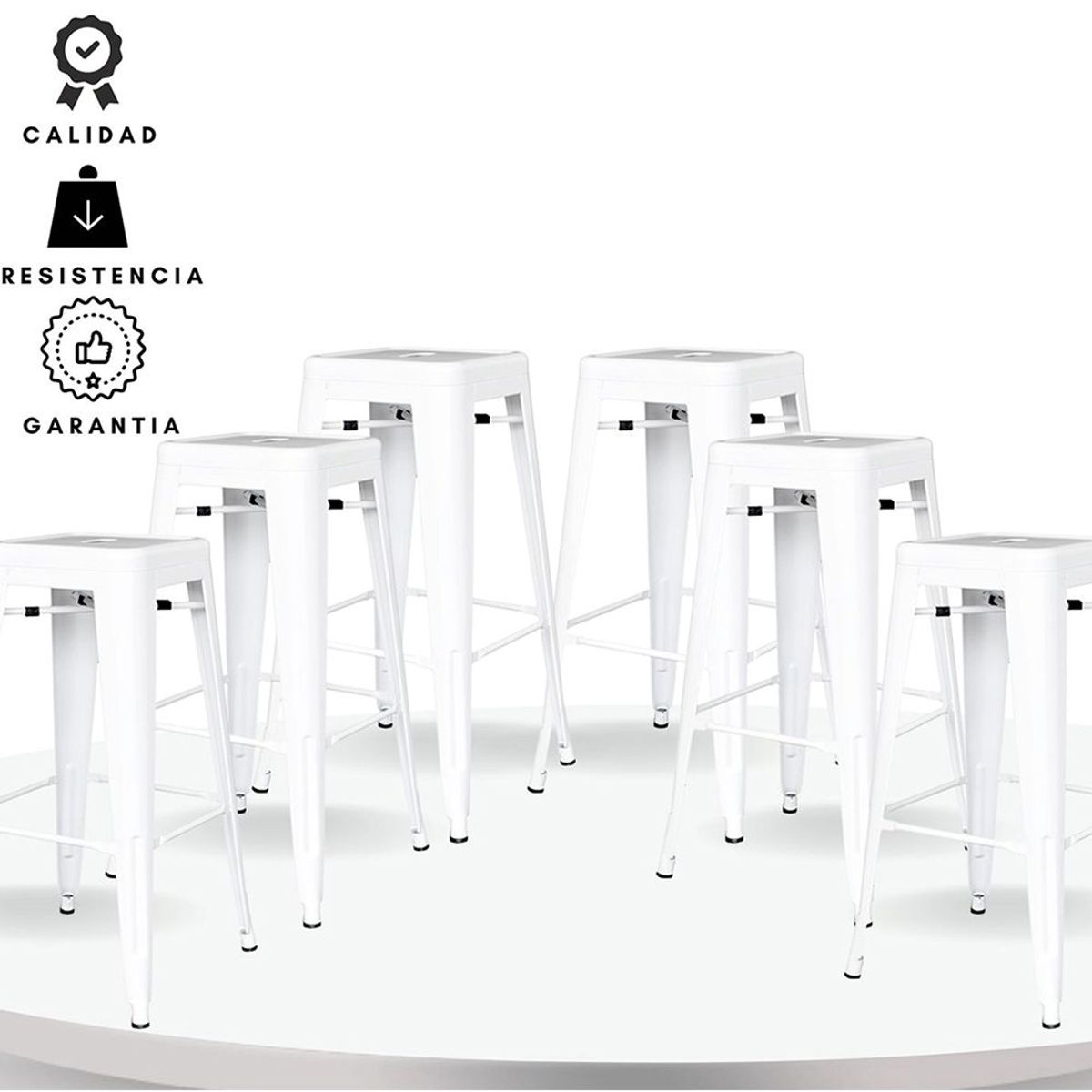 EKONOMODO COLOMBIA - Silla De Bar True Blanco Set X 6