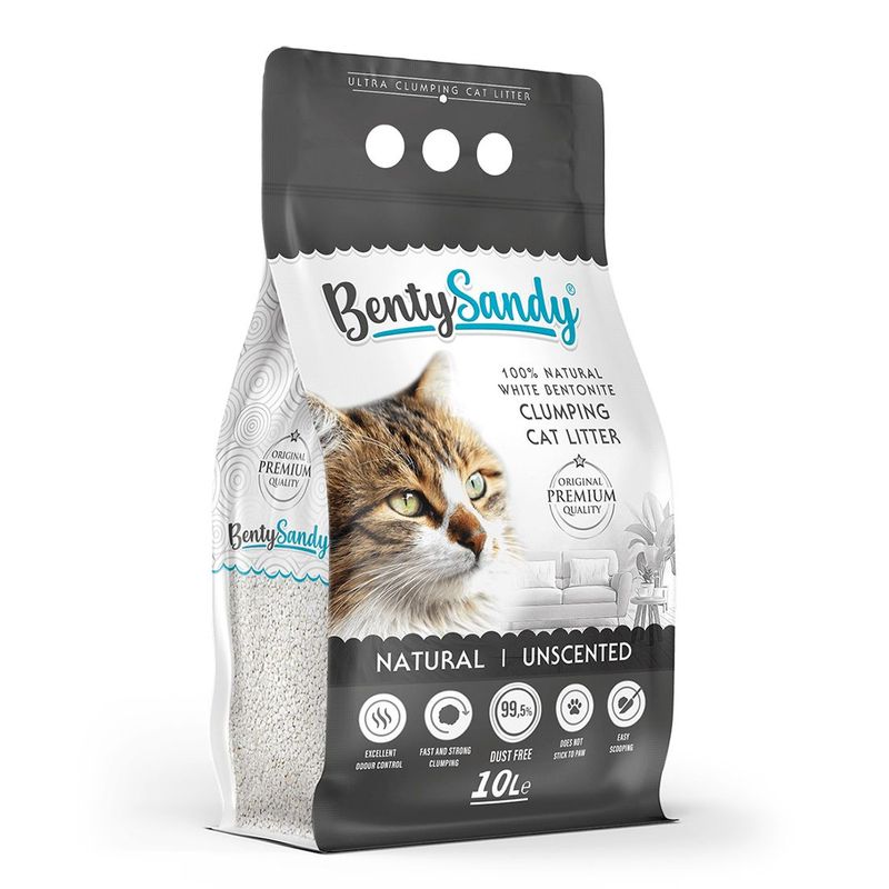 BENTYSANDY - Arena Para Gatos Bentysandy Ultra Absorbente Sin Aroma 10l