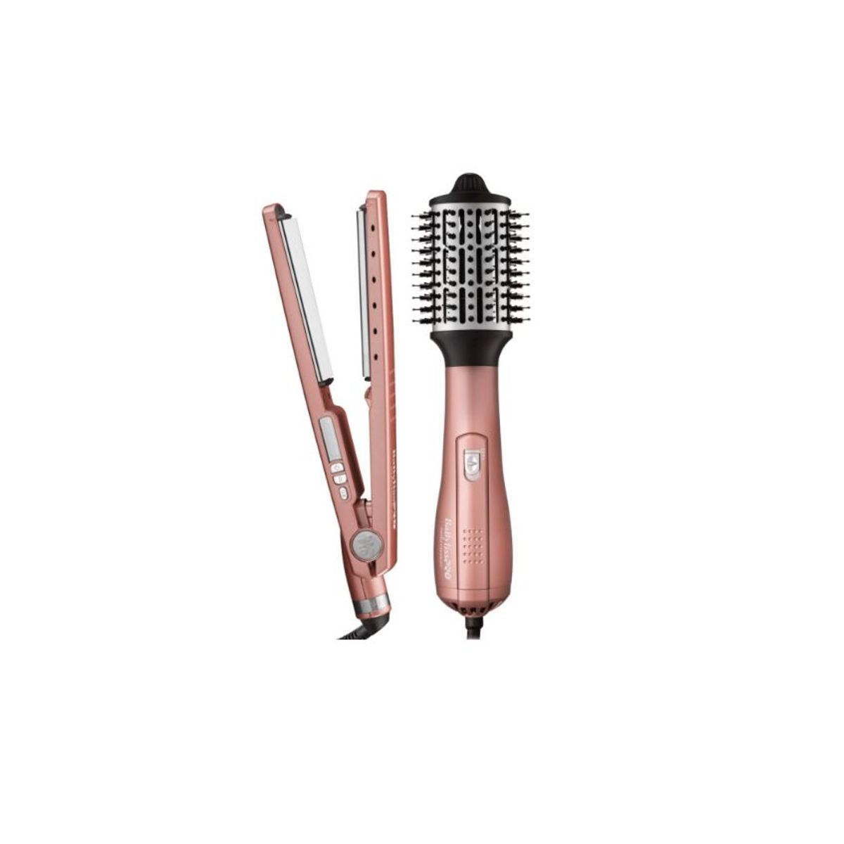 BABYLISS - Combo Plancha 4091 Y Cepillo Babyliss Hot Air Brush 2.5" Rose Gold
