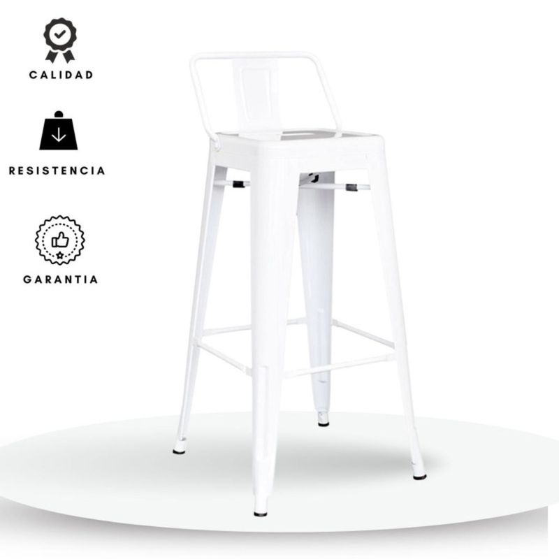 EKONOMODO COLOMBIA - Silla de bar true con espaldar blanco set x 2