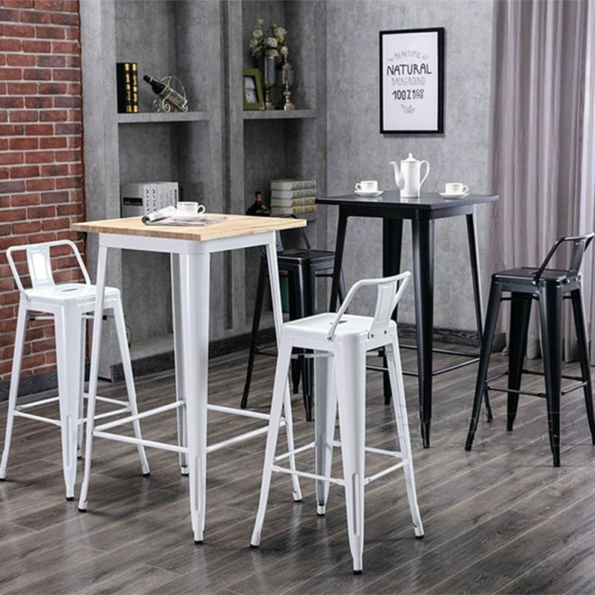 EKONOMODO COLOMBIA - Silla De Bar True Con Espaldar Blanco Set X 2