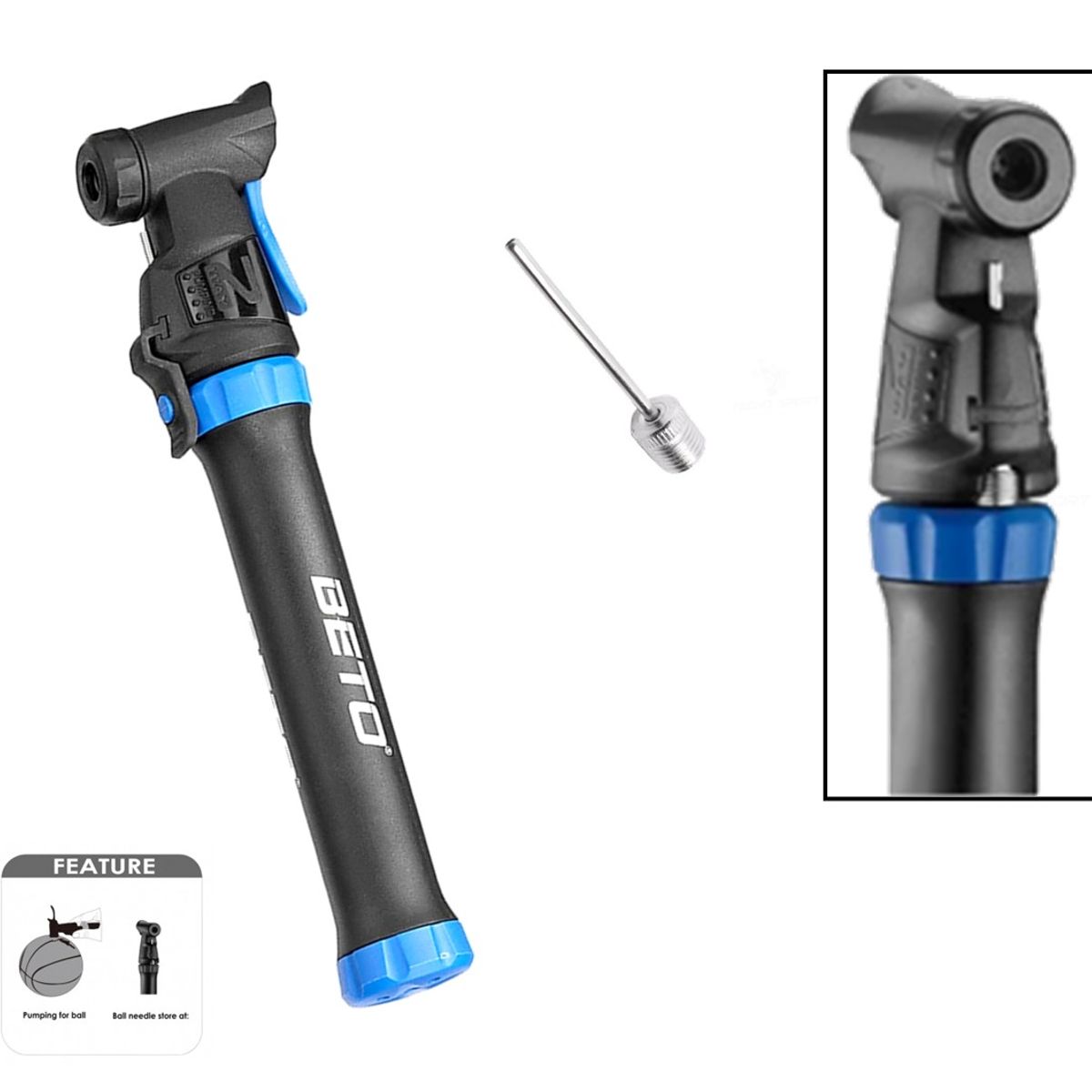 BETO - Inflador Bicicleta Beto Mini Bomba Aire 80psi Balon