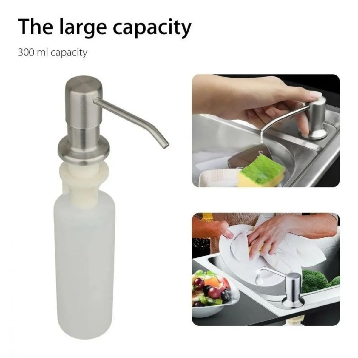 GENERICO - Kit Grifería Lavaplatos Malanta Y Dispensador Jabón Cocina