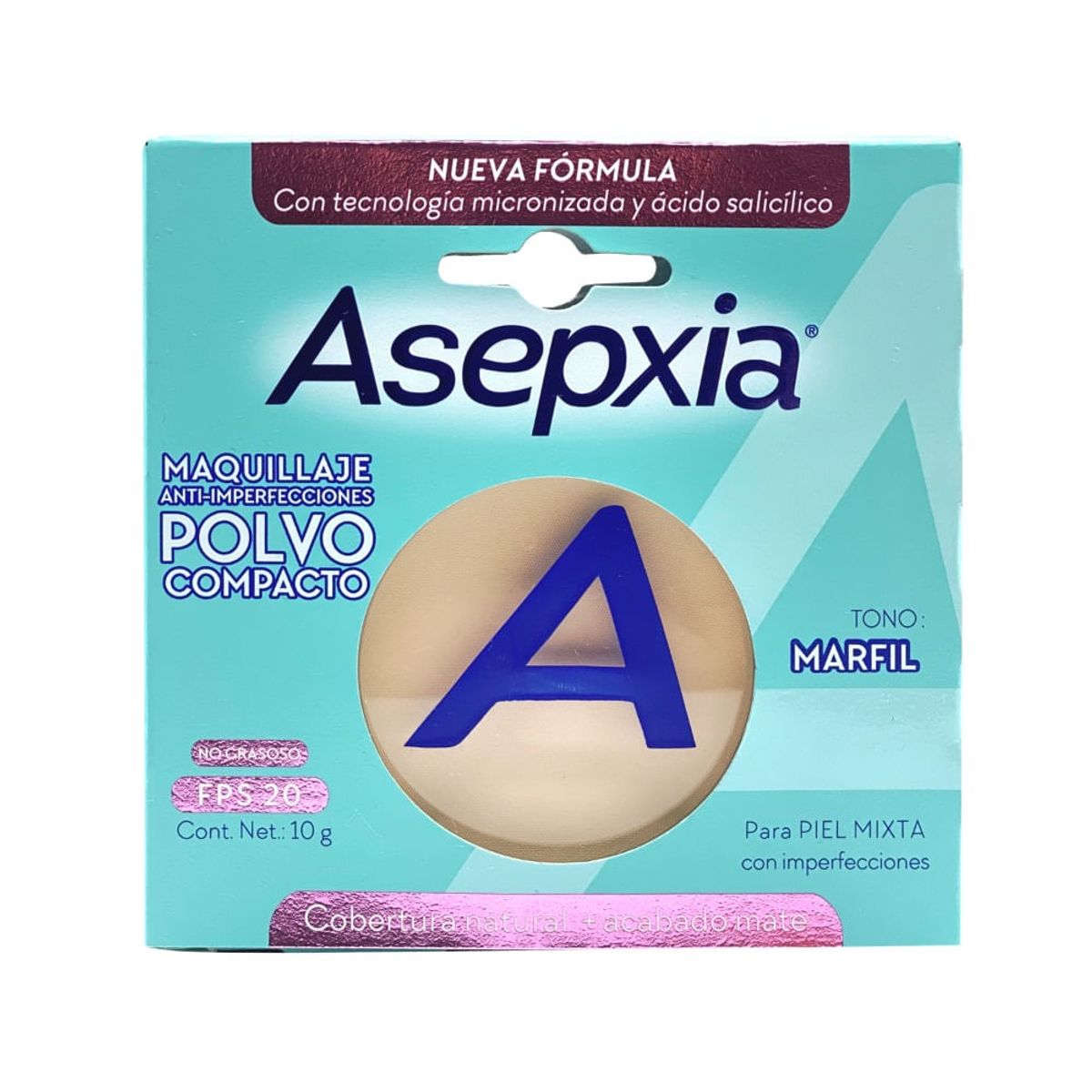 ASEPXIA - Polvo Compacto Asepxia Bb Claro Mate X 10gr