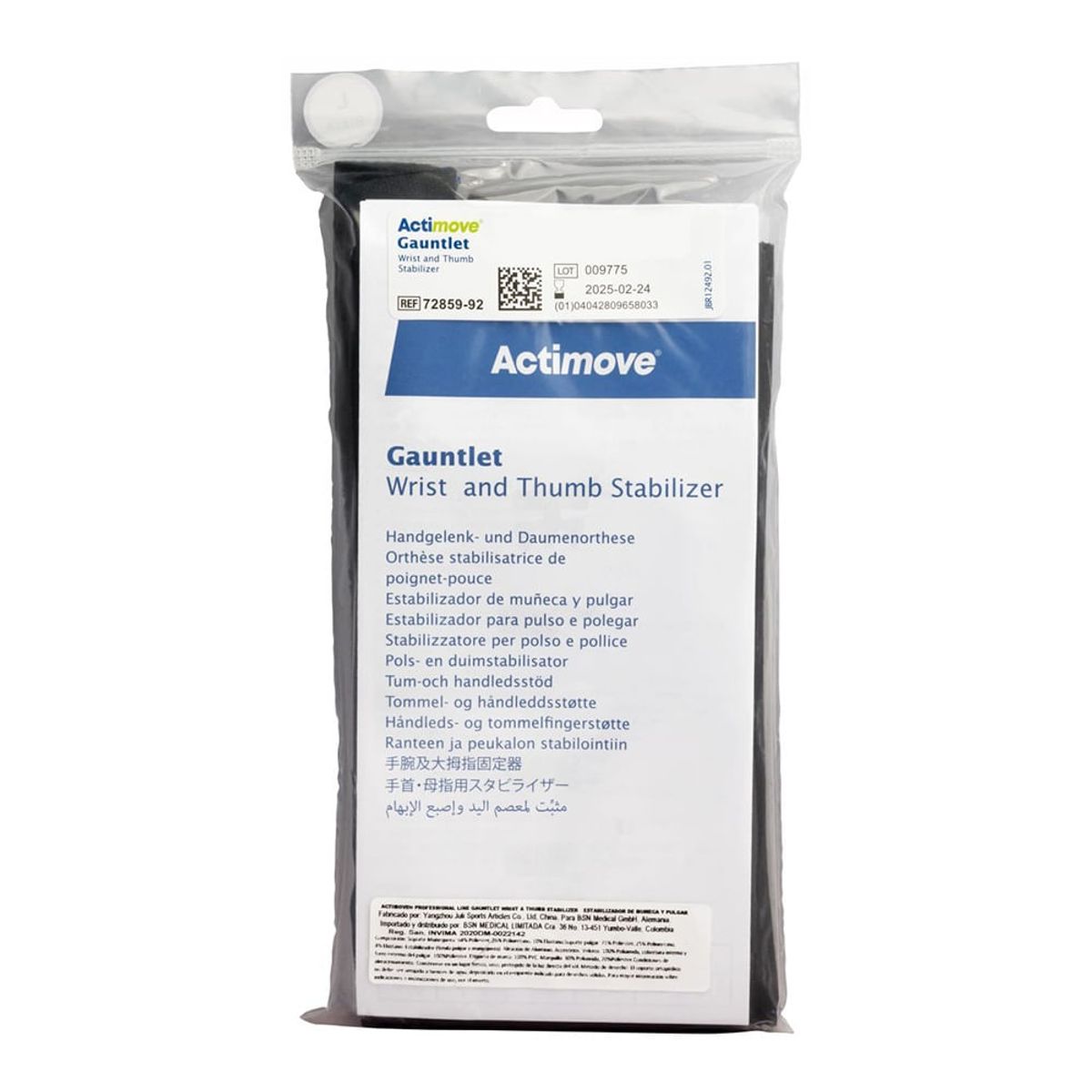 ACTIMOVE - Soporte Muneca+pulgar Actimove Gaunlet Talla S
