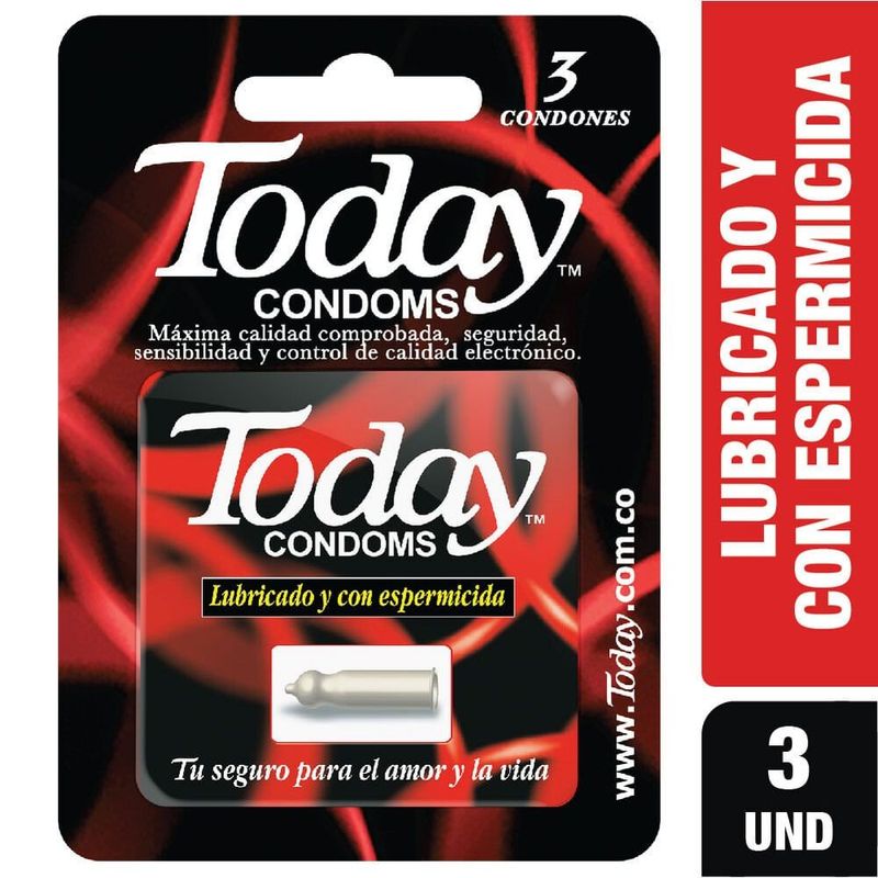 TODAY - Today Condon Lubricado Espermicida X 3und