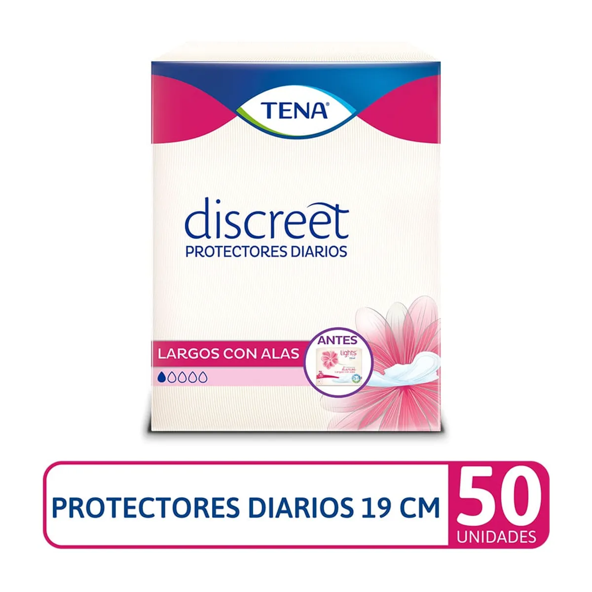 TENA - Protectores Diarios Lights By Tena Largos Con Alas X 50und