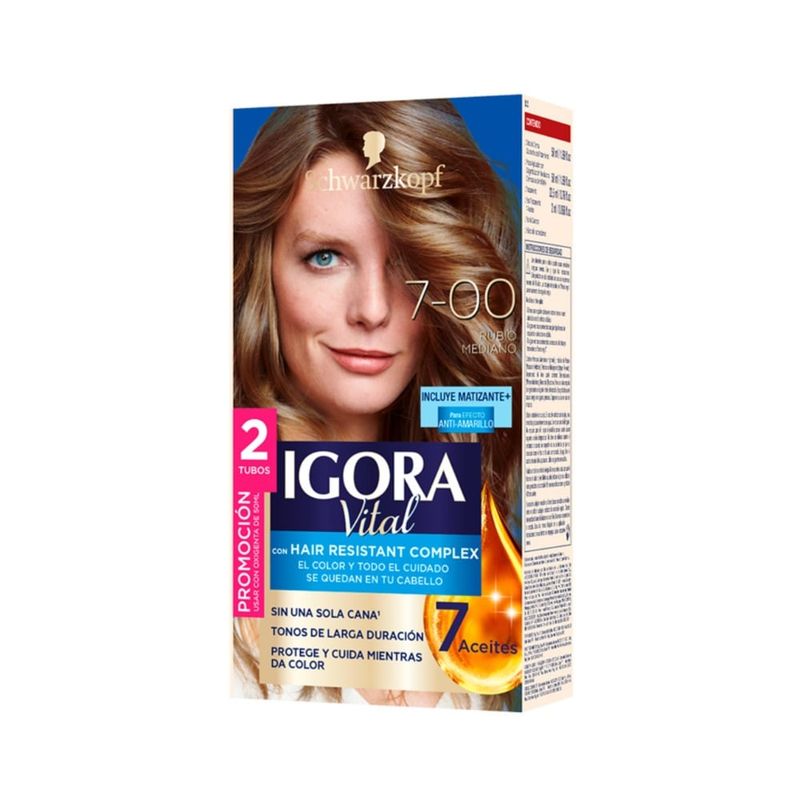 IGORA - Tinte Igora Vital Permanente 7-00 Rubio Mediano Dt