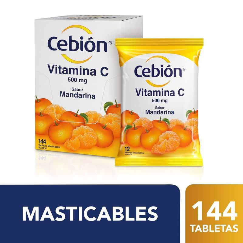 CEBION - Cebion Vitamina C 500mg Mandarin X 144 Tabletas