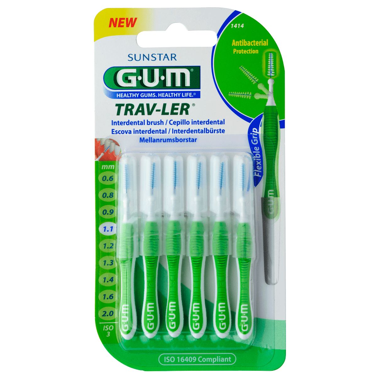 GUM - Cepillo Gum Trav-ler Triangular 1.1mm X 6und