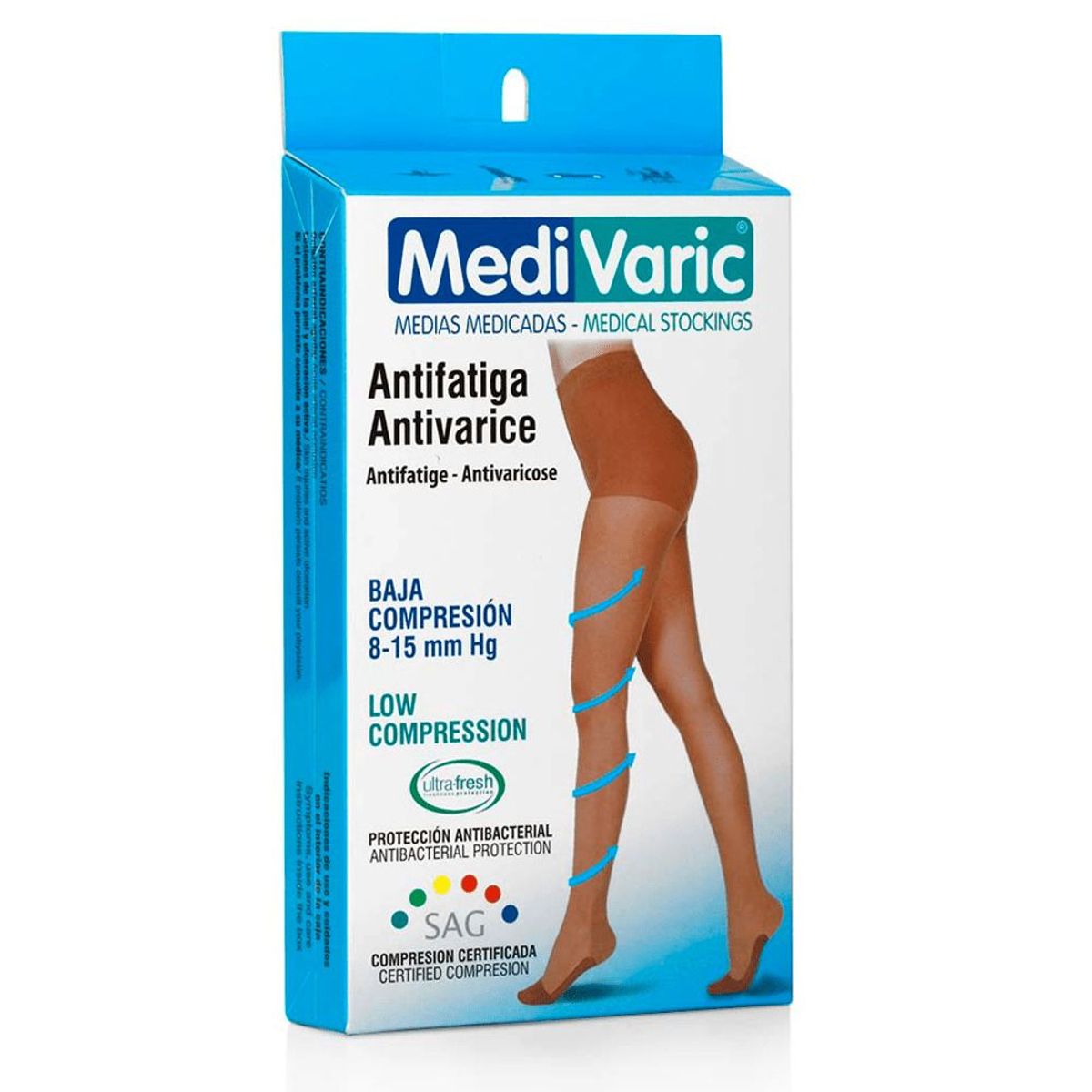 MEDIVARIC - Media Dama Cadera 8-15 Mmhg Medivaric Transparente  Talla M