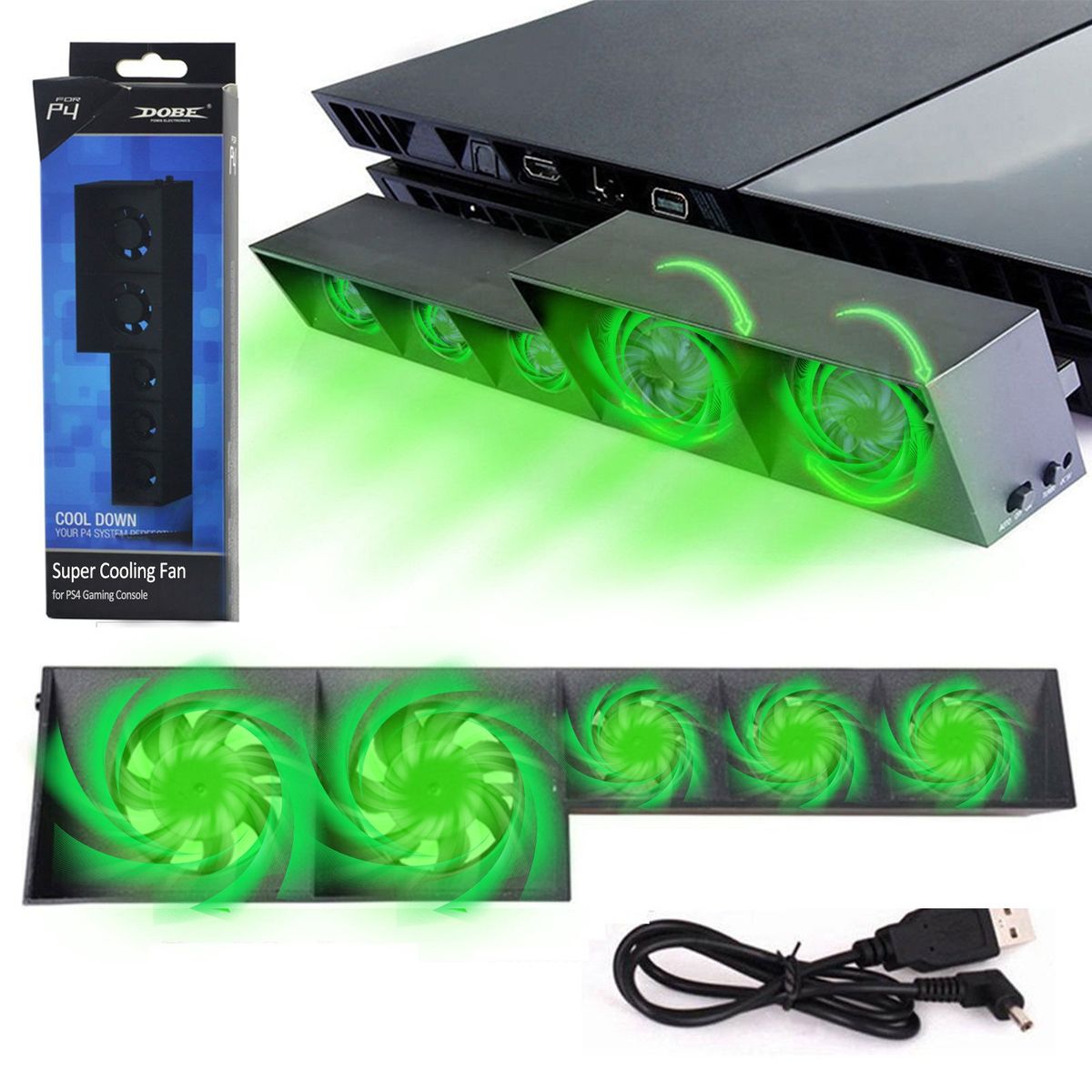 GENERICO - Base Ventilador Regriferante Cooler Para Play Station 4 - PS4 FAT