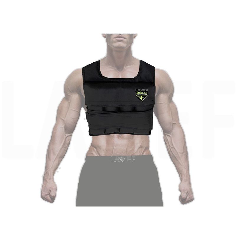 LAVEF - Chaleco  Peso Graduable 20 Lbs Crossfit Running NEGRO