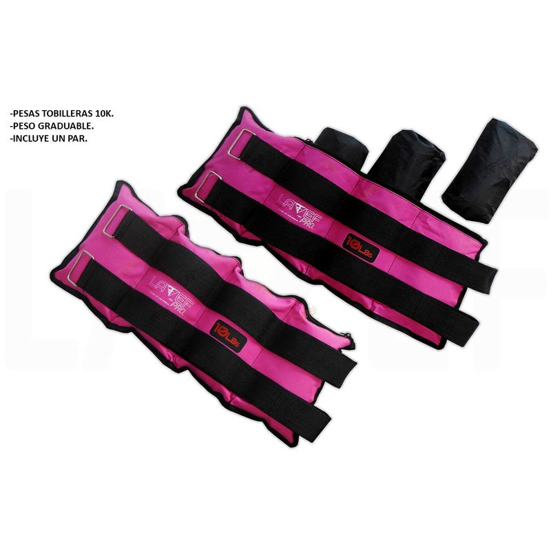 LAVEF - Pesas Tobilleras Graduables 20lb 10k par FUCSIA