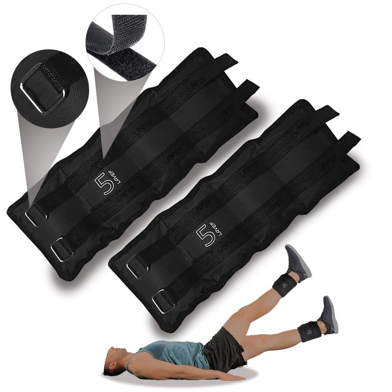 LAVEF - Pesas Tobilleras Basicas Kit 5k10lbs el par Negro