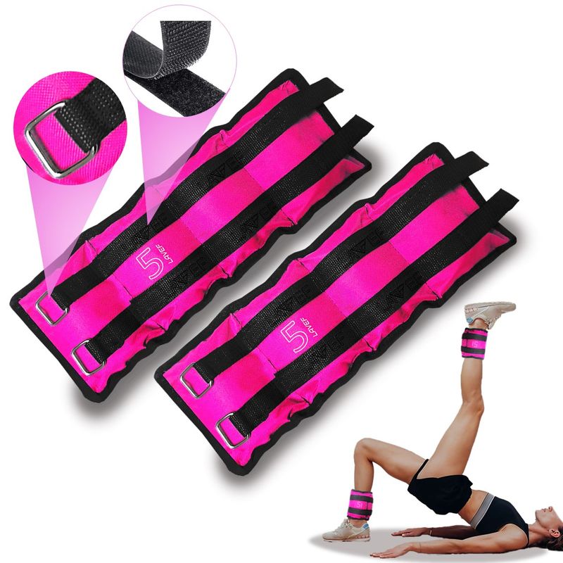 LAVEF - Pesas Tobilleras Basicas Kit 5k10lbs el par FUCSIA