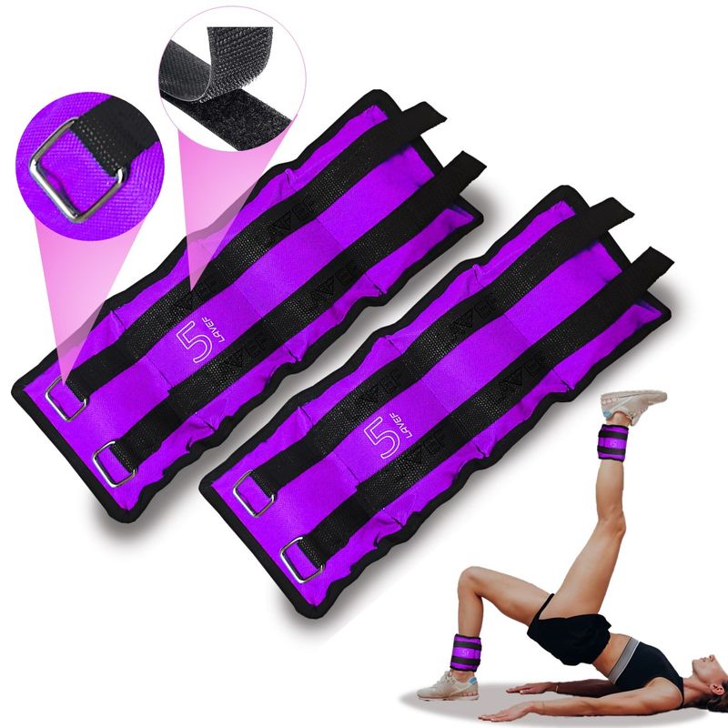 LAVEF - Pesas Tobilleras Basicas Kit 5k 10lbs el par VIOLETA