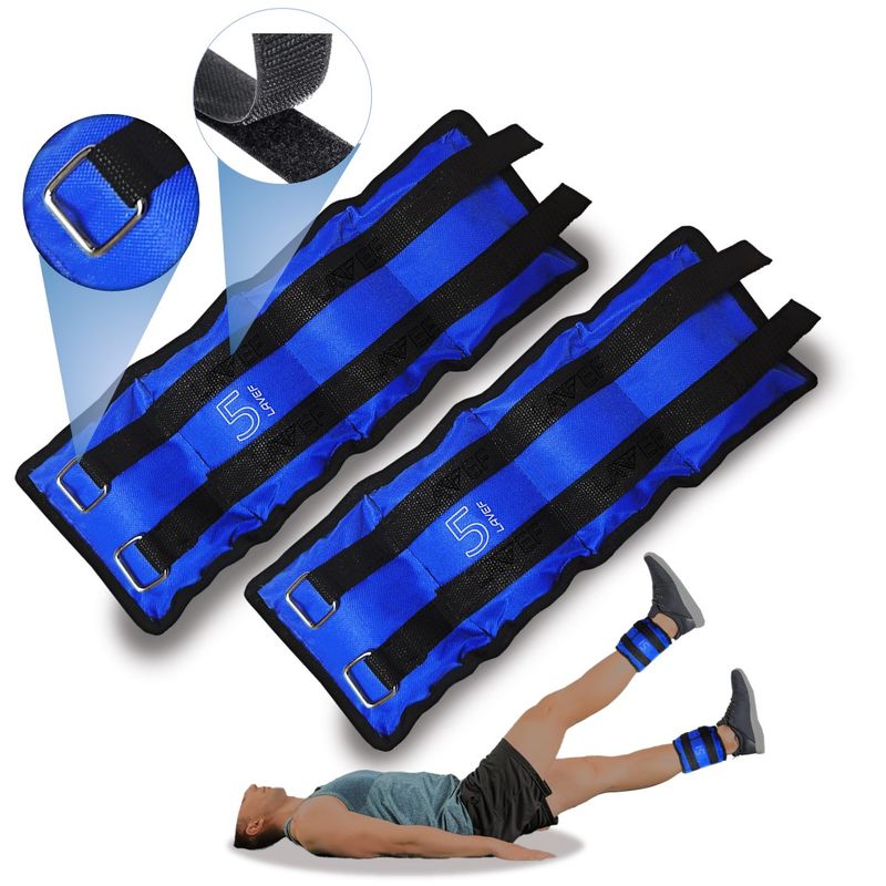 LAVEF - Pesas Tobilleras Basicas Kit 5k 10lbs el par AZUL